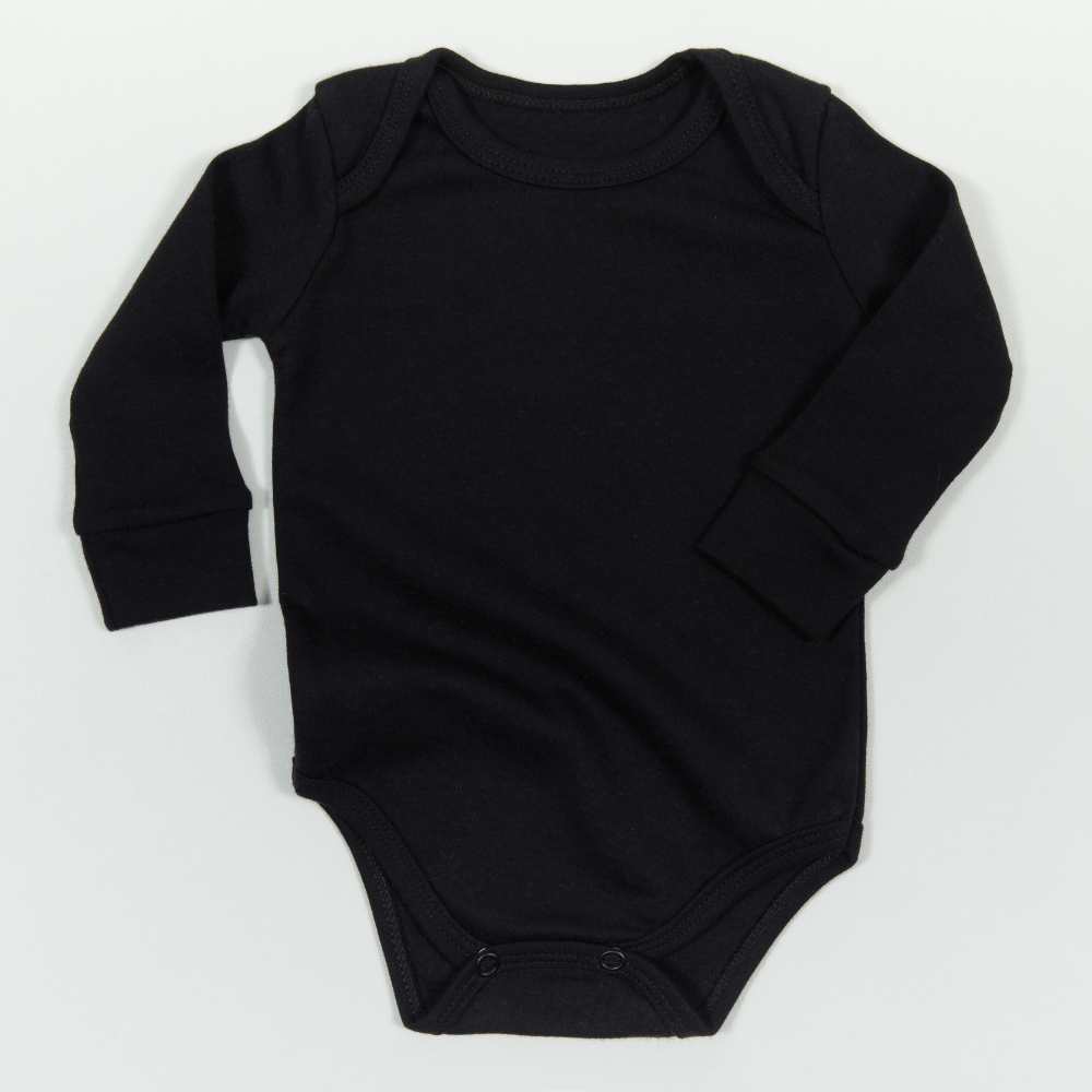 BODY MANGA LONGA PRETO LISO