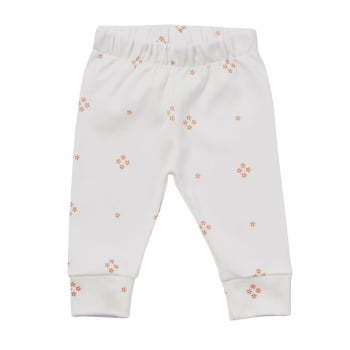 Calça Off White com Estampa Flores mini 