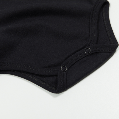 BODY MANGA LONGA PRETO LISO