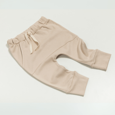 CALÇA LISA AVEIA COM BOLSO CANGURU