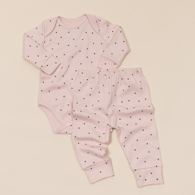 CONJUNTO BODY MANGA LONGA E CALÇA ROSA