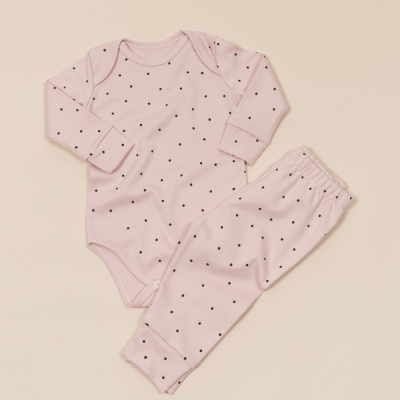 CONJUNTO BODY MANGA LONGA E CALÇA ROSA
