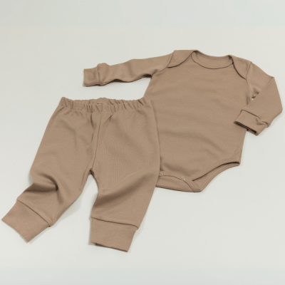 CONJUNTO BODY MANGA LONGA W CALÇA CHOCOLATE LISO