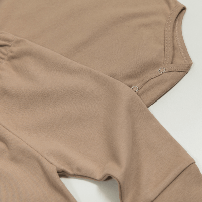 CONJUNTO BODY MANGA LONGA W CALÇA CHOCOLATE LISO