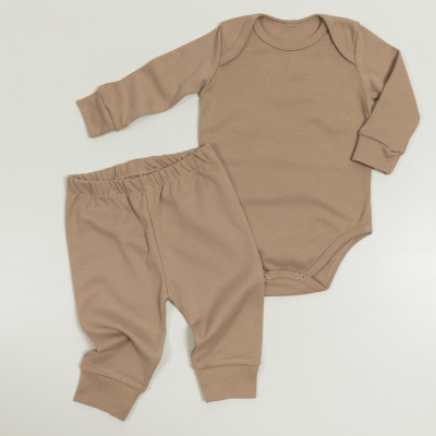CONJUNTO BODY MANGA LONGA W CALÇA CHOCOLATE LISO