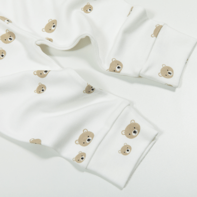 Conjunto Body + Calça Off White com Estampa Ursos