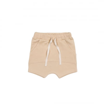 Shorts em Suedine Beje